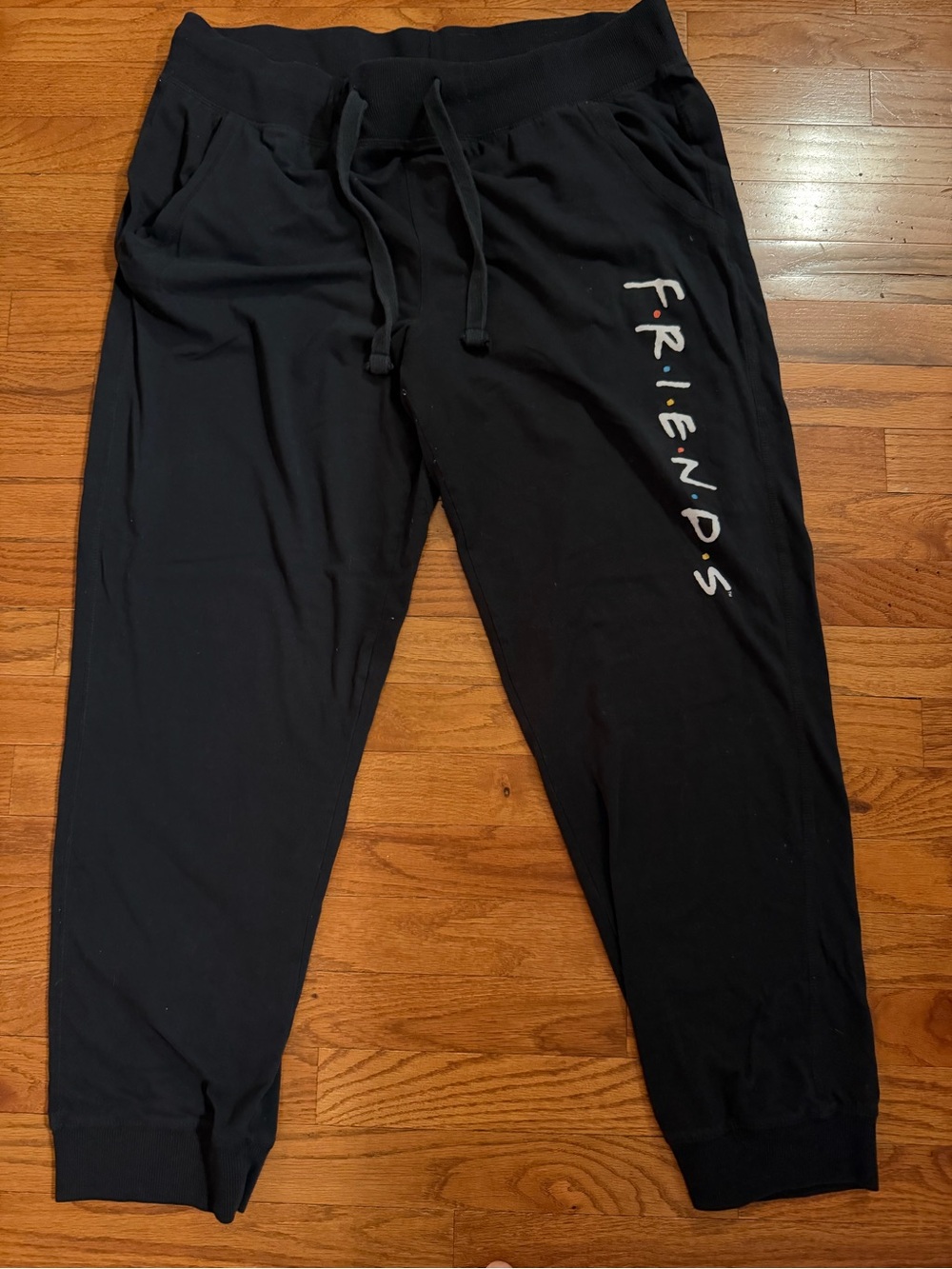 FRIENDS Black Women’s Joggers with Vertical Logo !